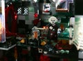 Lego custom minifigure Vampire Queen in Spooky Castle room. Classic spooky stories, Halloween fun