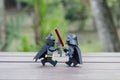 Lego darth vader fighting batman