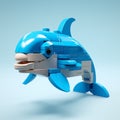 Lego Dolphin Whale: Hyperrealistic Rendering With Colorful Cartoon Compositions Royalty Free Stock Photo