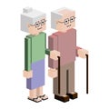 lego elderly couple with walking stick