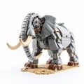 Lego Mastodon Model: Futuristic Fantasy Elephant With Large Tusk