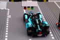 Lego Formula E Panasonic Jaguar Racing Gen2 race cars by LEGO Speed Champions on start line