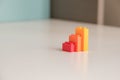 Lego graph of lego bricks isolated on a white background. Different colors of dice Royalty Free Stock Photo