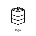 lego icon. Trendy modern flat linear vector lego icon on white b