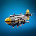 Lego Jet With Yellow Exterior: Dark Bronze, Light Blue, Interstellar Nebulae