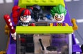 Lego The Joker and Harley Quinn minifigures in The Joker Notorious Lowrider car