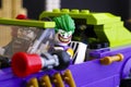 Lego The Joker and Harley Quinn minifigures in The Joker Notorious Lowrider car