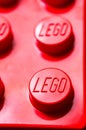 Lego logo on a box.