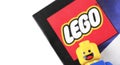 Lego logo and minifigure are manufactured by The Lego Group