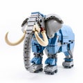 Lego Mastodon: Blue Industrial Design Elephant With Huge Tusks