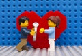 Lego man with ring makes marriage proposal