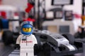 Lego McLaren Mercedes driver standing in front of his car Royalty Free Stock Photo