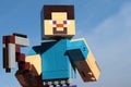 Lego Minecraft large figure of main character Steve with his pickaxe.