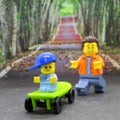 Lego mini-figures in an outdoor setting