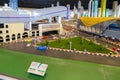 Lego miniature of the Mall of Emirates and the Sheikh Zayed Road Metro Station in Miniland of Legoland Royalty Free Stock Photo
