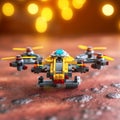 Lego Minidrone With Lights: Futuristic Design And Multidimensional Layers Royalty Free Stock Photo