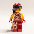 Lego Minifigure Wearing Eastern-inspired Ghagra Choli In Elaborate Attire