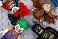 Lego minifigures - Batman, The Joker, Harley Quinn and Man-Bat