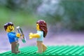 Lego minifigures with engagement ring