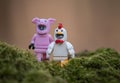 Lego minifigures zombie pig guy and chicken man