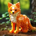 Lego Orange Fox In The Forest - Photorealistic 3d Rendering