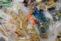 Lego pieces pile in package close up Royalty Free Stock Photo