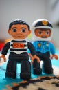 Lego prisoner and police officer Royalty Free Stock Photo