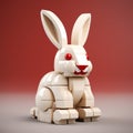 Digital Constructivism: Lego Rabbit With Vray Tracing And Monochromatic Color Schemes