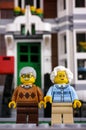 Lego senior couple opposite his house