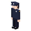 lego silhouette policeman with uniform blue