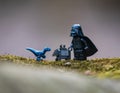 Lego star wars minifigure dart vader with little droid and blue baby dinosaur