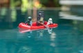 Lego Star Wars minifigures on boat Royalty Free Stock Photo