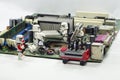 Lego starwars character assembling cpu on motherboard Royalty Free Stock Photo