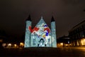 Ridderzaal, Binnenhof illumination at night Royalty Free Stock Photo