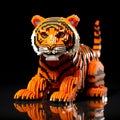 Lego Tiger: Bold And Vibrant 3d Plastic Toy With Classical Proportions