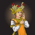 Legong balinesse women dancer  design Royalty Free Stock Photo