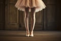 Legs of ballerina in ballet shoes. Generate Ai