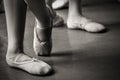 Legs in ballet slippers