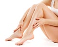 Legs Beauty Skin Care, Woman Smooth Body, Female White Isolated Royalty Free Stock Photo