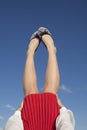 Legs in blue sky Royalty Free Stock Photo