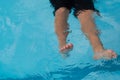 Legs of a boy drowning in the pool. Royalty Free Stock Photo