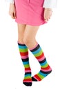 Legs with colored stockings Royalty Free Stock Photo
