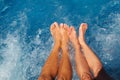 Legs of coouple in jacuzzi. Royalty Free Stock Photo