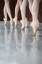 Legs dancers on pointe Royalty Free Stock Photo