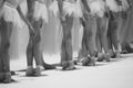 Legs dancers standing on the stage Royalty Free Stock Photo