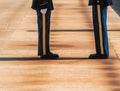 Legs and feet of honor guard in Arlington Cemetery Royalty Free Stock Photo