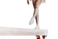 legs female gymnast step on balance beam in artistic gymnastics Royalty Free Stock Photo