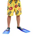 Legs in flippers Royalty Free Stock Photo