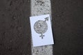 Symbol of gender equality on the background of asphalt Royalty Free Stock Photo