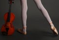 Legs of a girl in ballet pointes